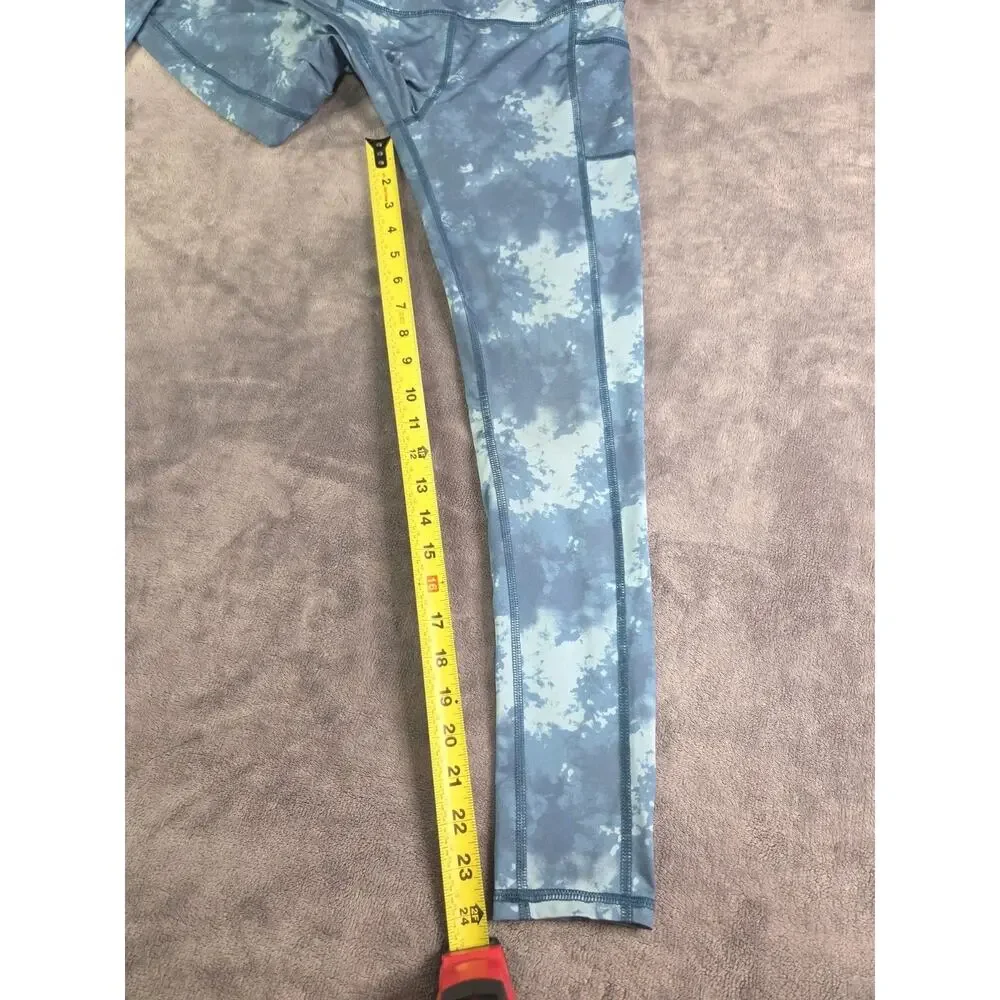 Zella Girls Sz L 10/12 Green Camo Athletic Leggings Stretch Yoga Pants C38-47